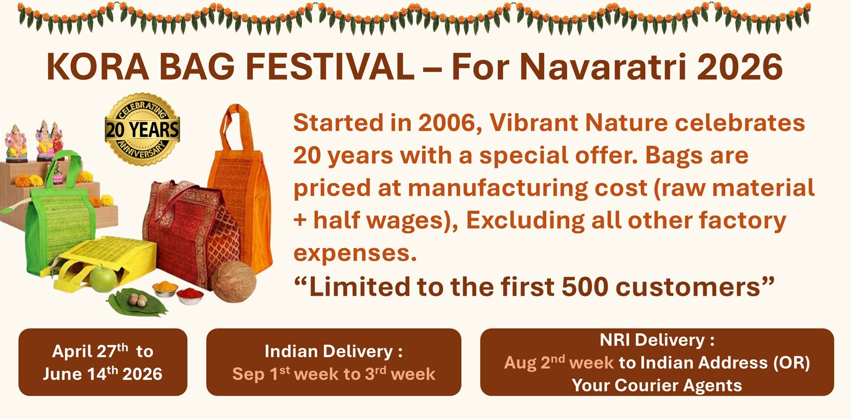 Kora Bag Festival - For Navaratri 2026